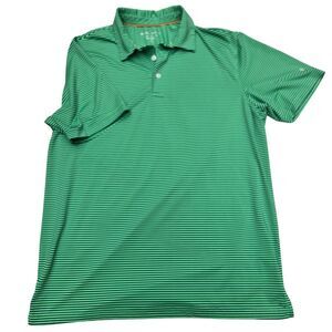 Green and Black Striped Preppy Collared Men's Lightweight Golf Polo Shirt